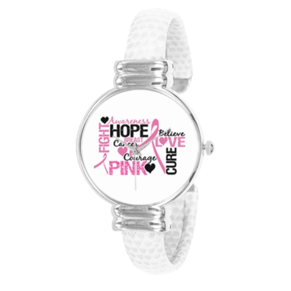NWT Global Time Women's Cuff Watch Fight Hope Love Cure